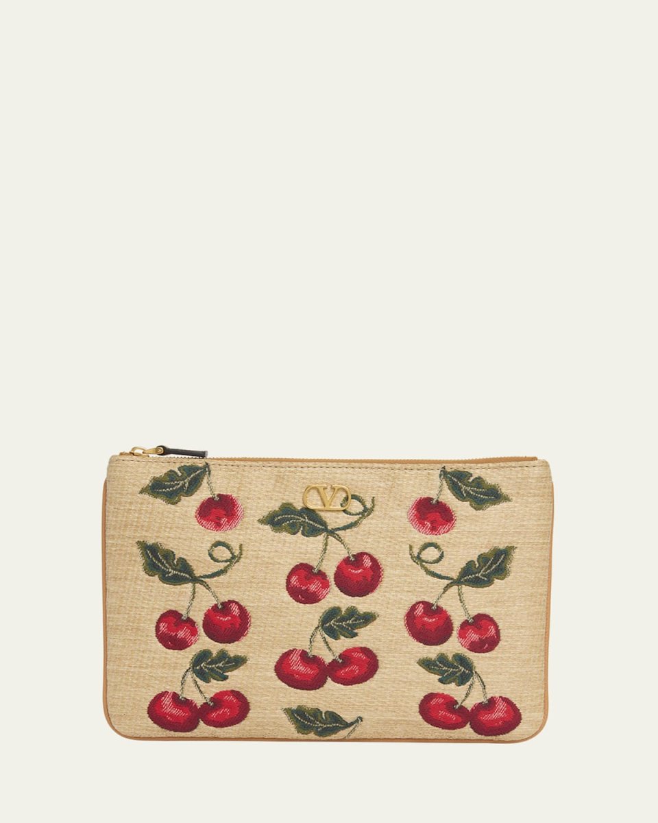 VLOGO Signature Medium Cherry Flat Clutch Bag